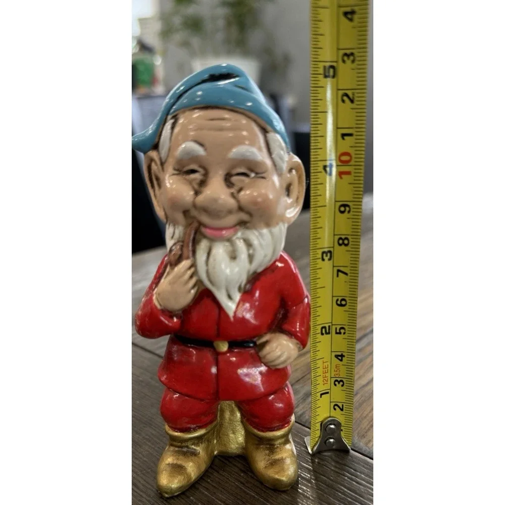 2‎ Vintage Christmas Paper Mache Santa and Elf Japan 5